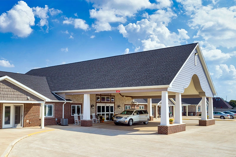 Exterior shot of the entrance to Addington Place of Gibson City.